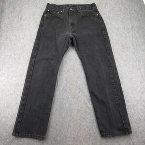 Levi's 505 Regular Fit Men's Black Denim Jeans W35 L32 Classic Straight Fit